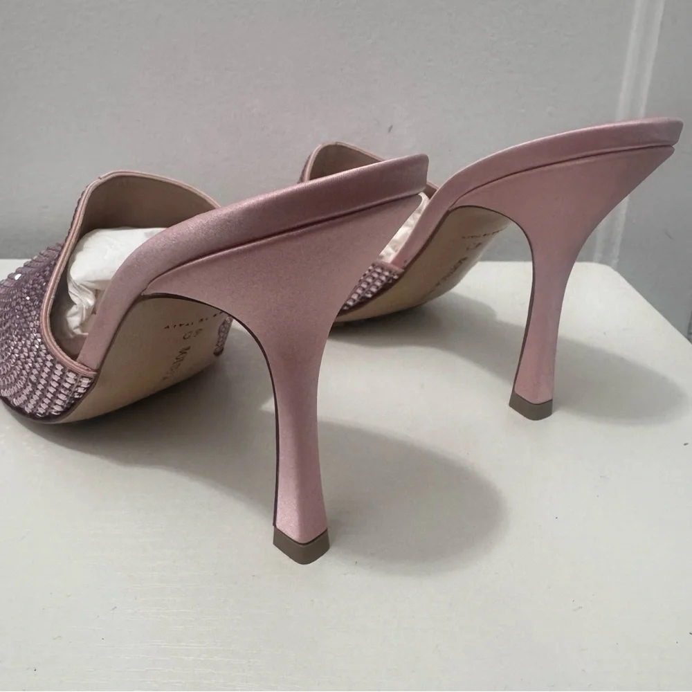 Bottega Veneta Camellia Stretch Sandal In Pink Satin Sparkle